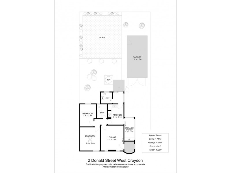2 Donald Avenue, West Croydon SA 5008 Floorplan