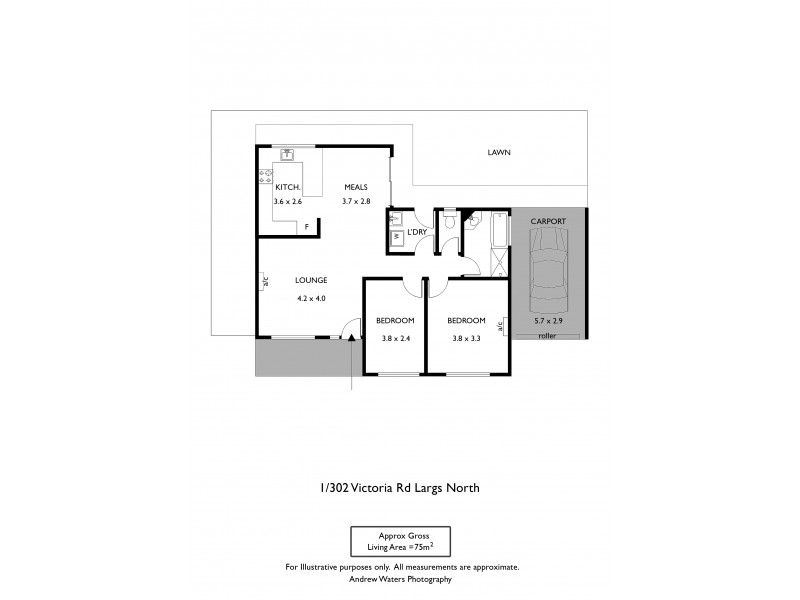 1/302 Victoria Road, Largs North SA 5016 Floorplan
