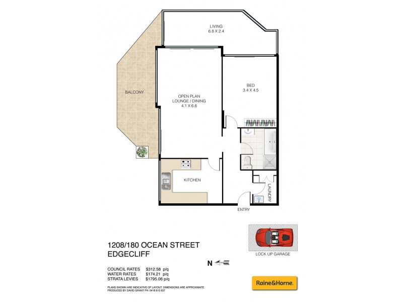 1208/180 Ocean Street, Edgecliff NSW 2027 Floorplan