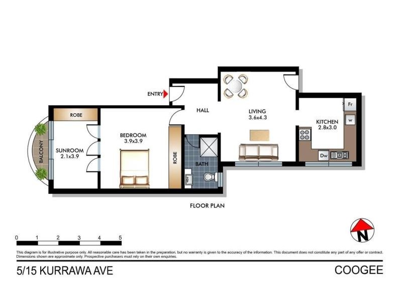 5/15 KURRAWA AVENUE, Coogee NSW 2034 Floorplan