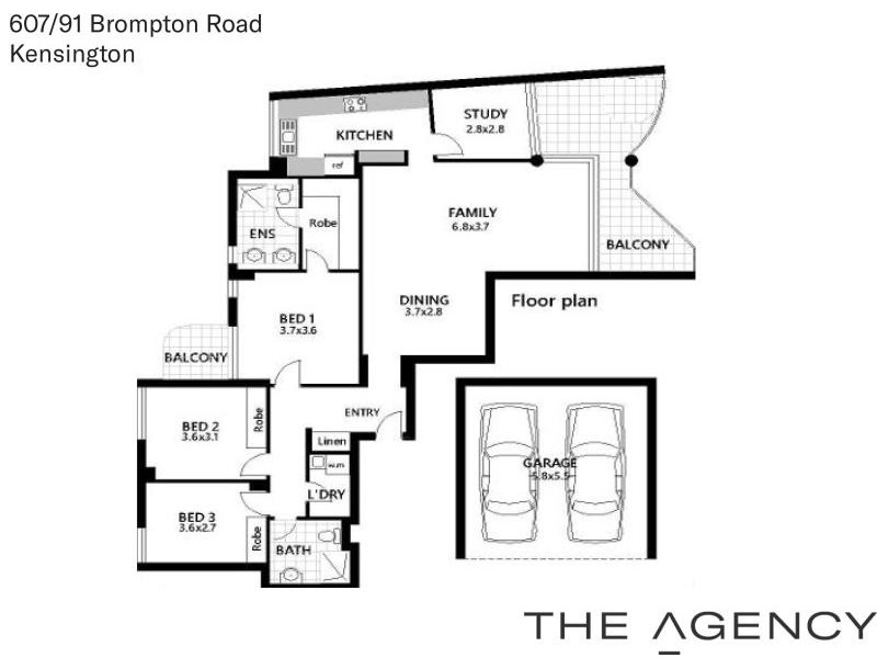 607/91 BROMPTON ROAD, Kensington NSW 2033 Floorplan