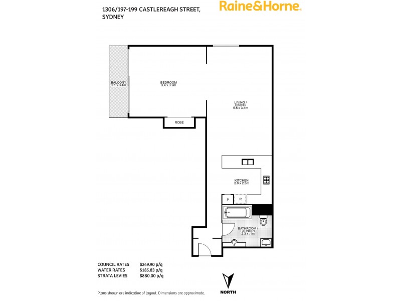 1306/197-199 Castlereagh Street, Sydney NSW 2000 Floorplan