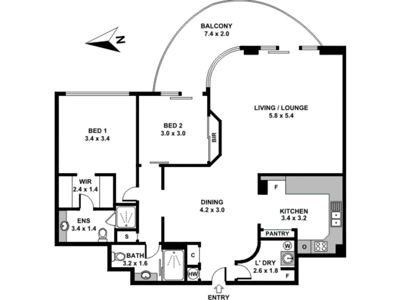 7/87 Old Burleigh Road, Surfers Paradise QLD 4217 Floorplan