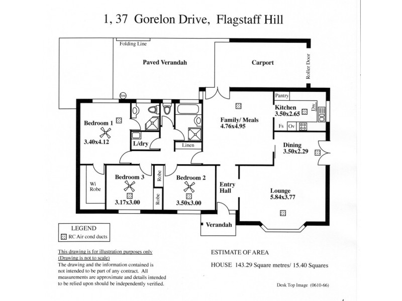 1/37 Gorelon Drive, Flagstaff Hill SA 5159 Floorplan