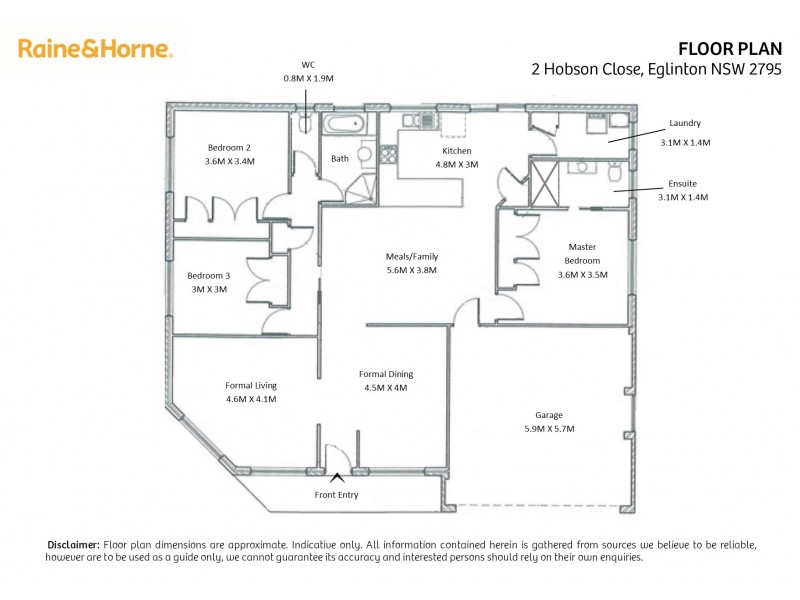 2 Hobson Close, Eglinton NSW 2795 Floorplan