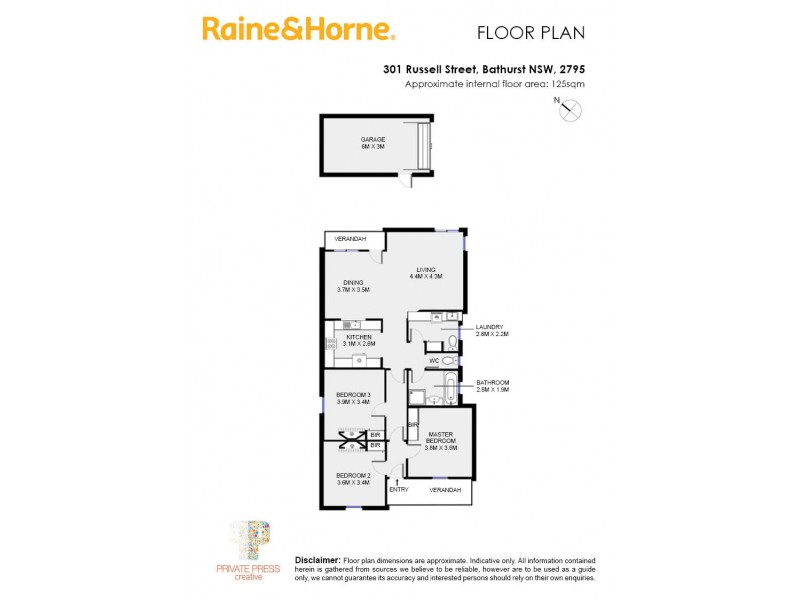 301 Russell Street, Bathurst NSW 2795 Floorplan