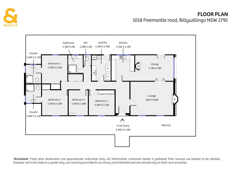 1018 Freemantle Road, Billywillinga NSW 2795 Floorplan