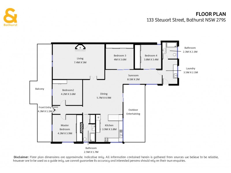 133 Stewart Street, Bathurst NSW 2795 Floorplan