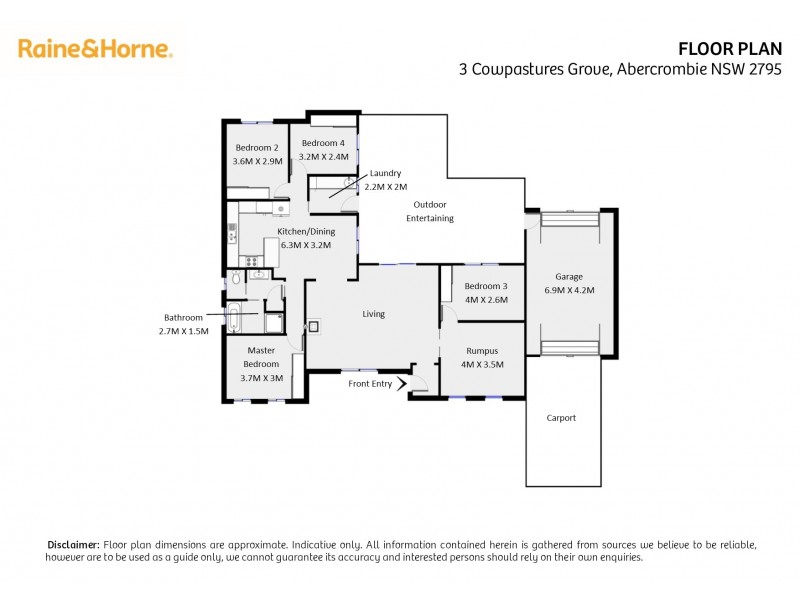 3 Cowpastures Grove, Abercrombie NSW 2795 Floorplan