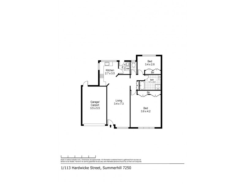 1/113 Hardwicke Street, Summerhill TAS 7250 Floorplan
