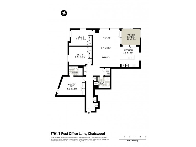 3701/1 Post Office Lane, Chatswood NSW 2067 Floorplan