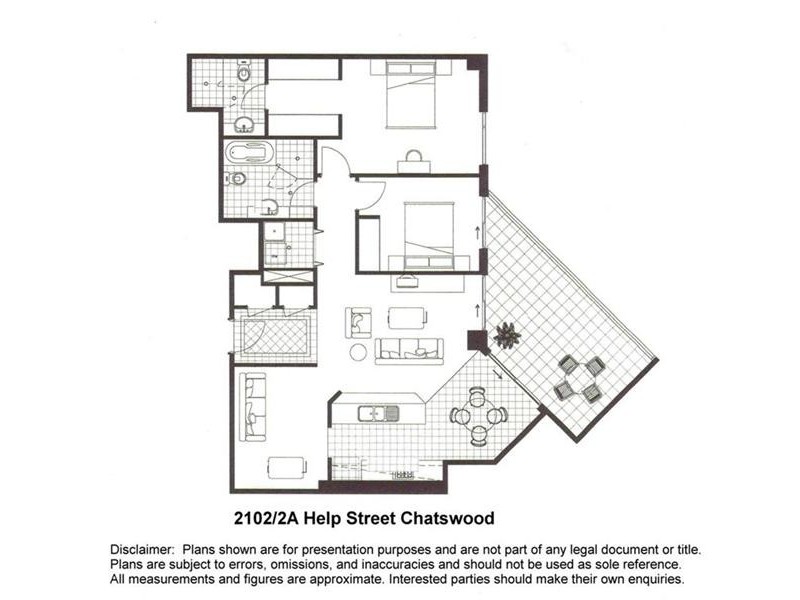 2102/2A Help Street, Chatswood NSW 2067 Floorplan