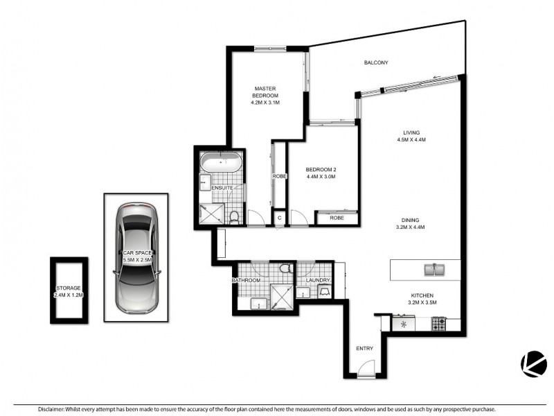 2407/7 Railway Street, Chatswood NSW 2067 Floorplan