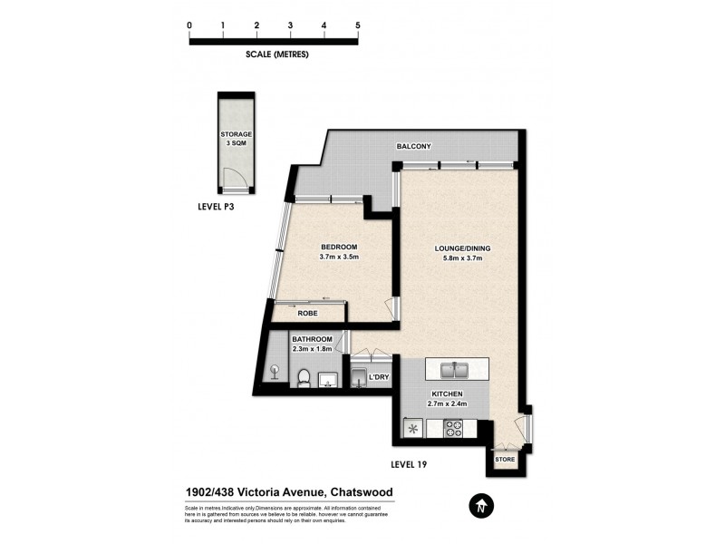 1902/438 Victoria Ave, Chatswood NSW 2067 Floorplan