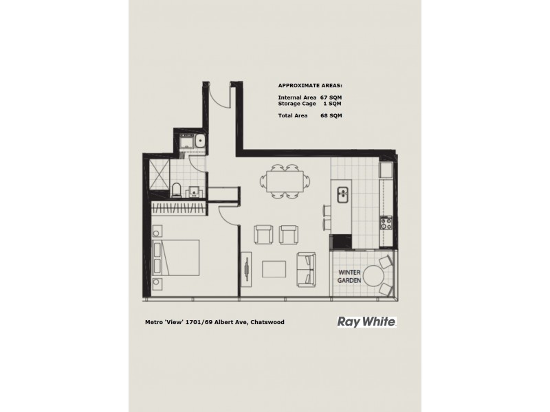 1701/69 Albert Ave, Chatswood NSW 2067 Floorplan