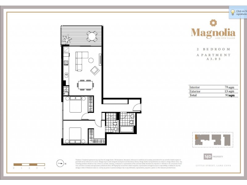 A305/27-43 Little Street, Lane Cove NSW 2066 Floorplan