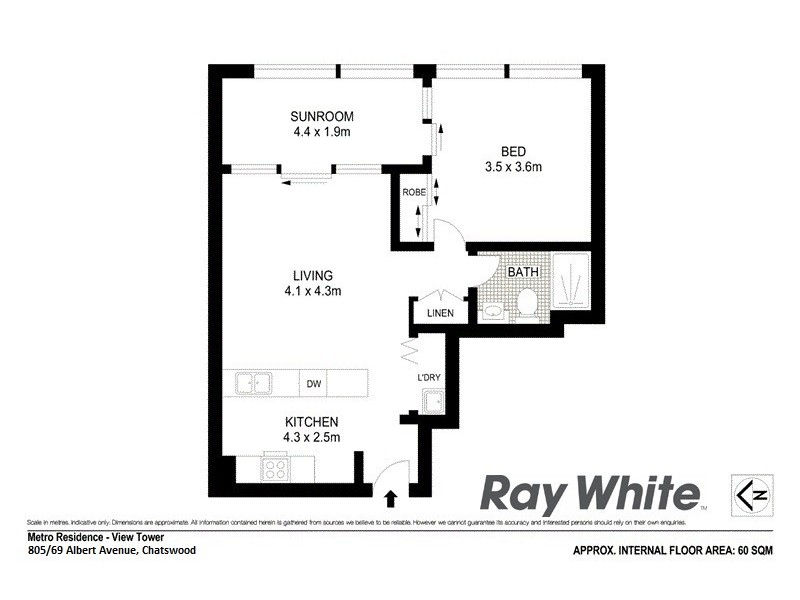 805/69 Albert Avenue, Chatswood NSW 2067 Floorplan