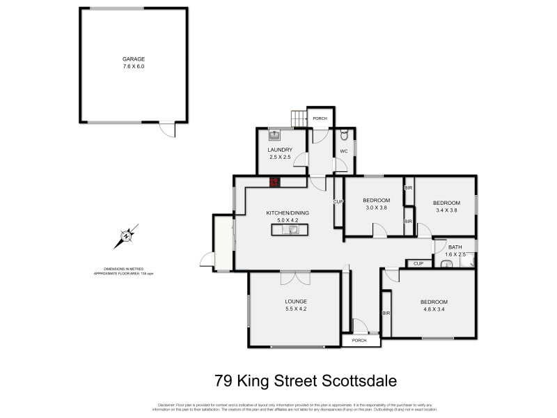79 King Street, Scottsdale TAS 7260 Floorplan