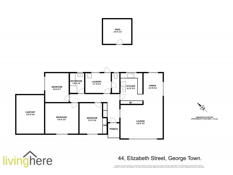 44 Elizabeth Street, George Town TAS 7253 Floorplan