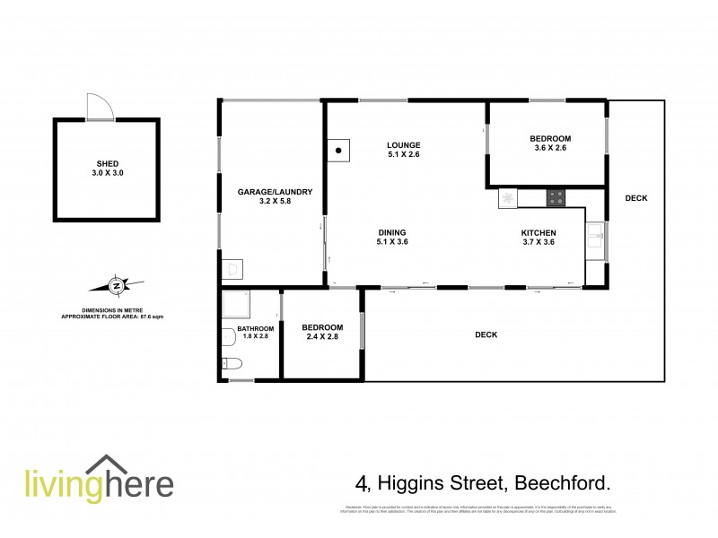 4 Higgins Street, Beechford TAS 7252 Floorplan