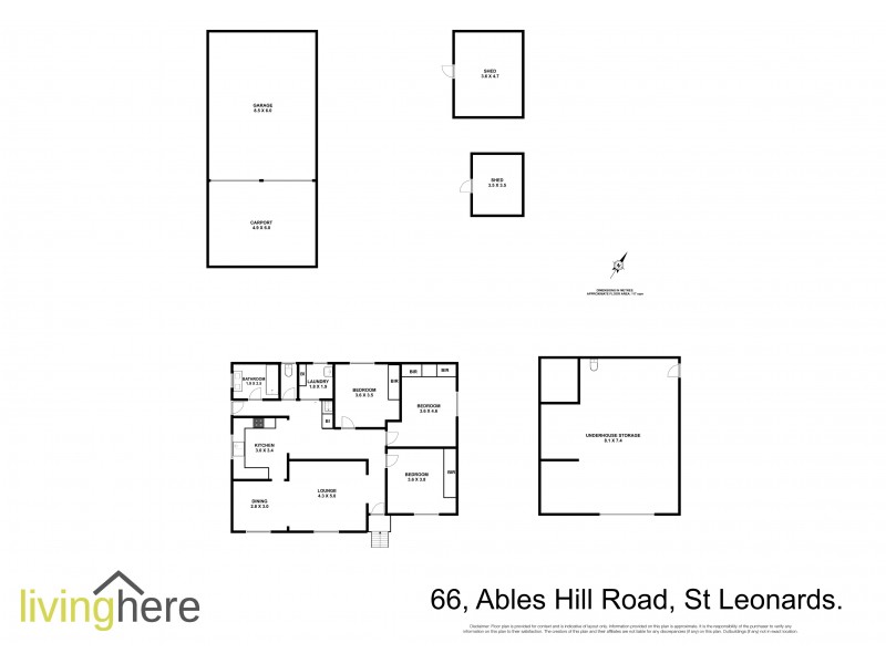 66 Abels Hill Road, St Leonards TAS 7250 Floorplan