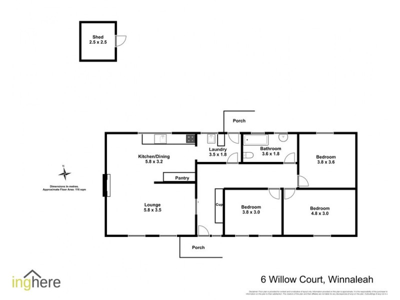 6 Willow Court, Winnaleah TAS 7265 Floorplan