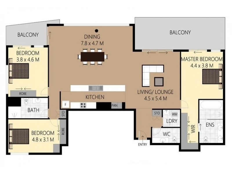 Sub-Penthouse ‘Circle on Cavill’ 9 Ferny Avenue, Surfers Paradise QLD 4217 Floorplan