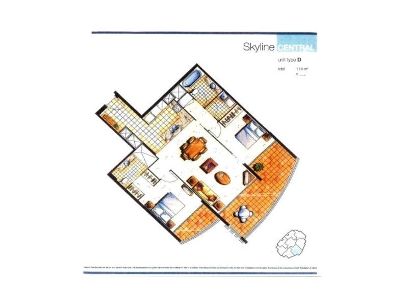 3124/23 Ferny Avenue, Surfers Paradise QLD 4217 Floorplan