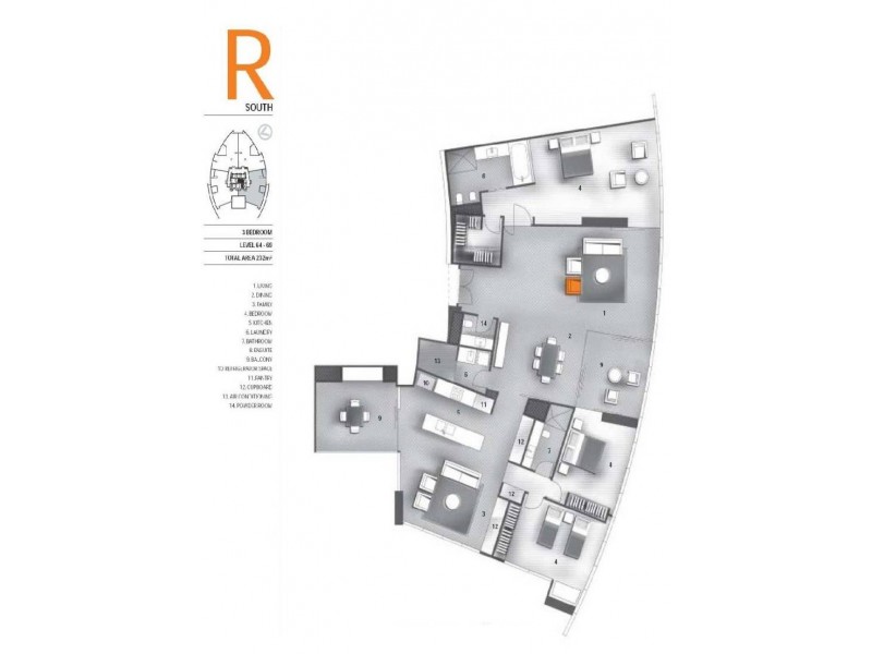 Apt 6704 Q1 Hamilton Avenue, Surfers Paradise QLD 4217 Floorplan