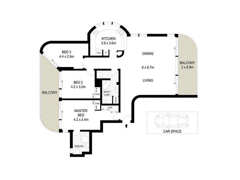 1904/20 The Esplanade, Surfers Paradise QLD 4217 Floorplan