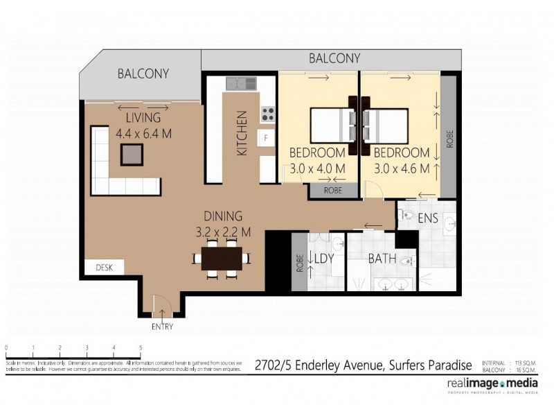 2702/5 Enderley Ave, Surfers Paradise QLD 4217 Floorplan