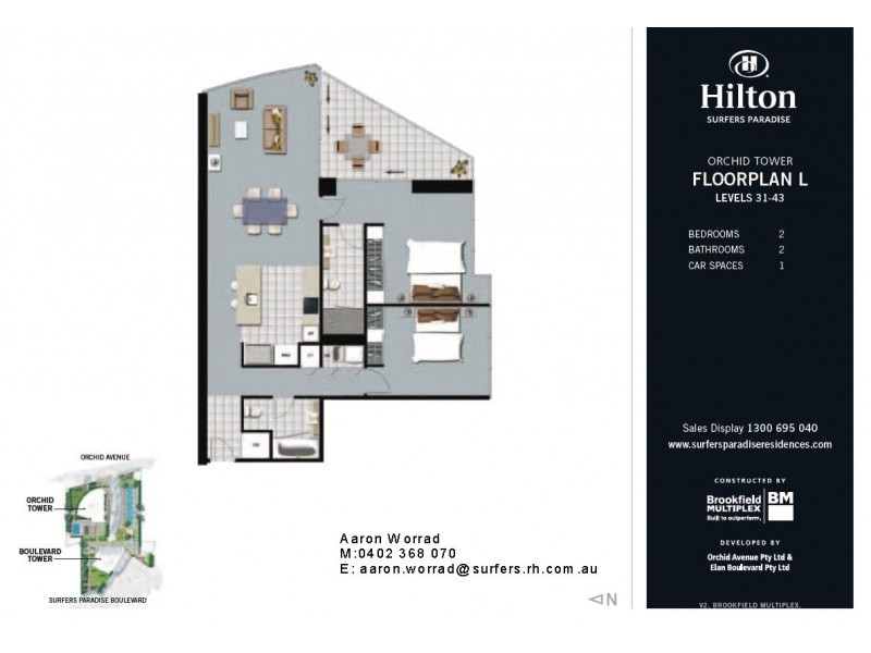 Unit 23704 ‘Hilton’ 3113 Surfers Paradise Boulevard, Surfers Paradise QLD 4217 Floorplan