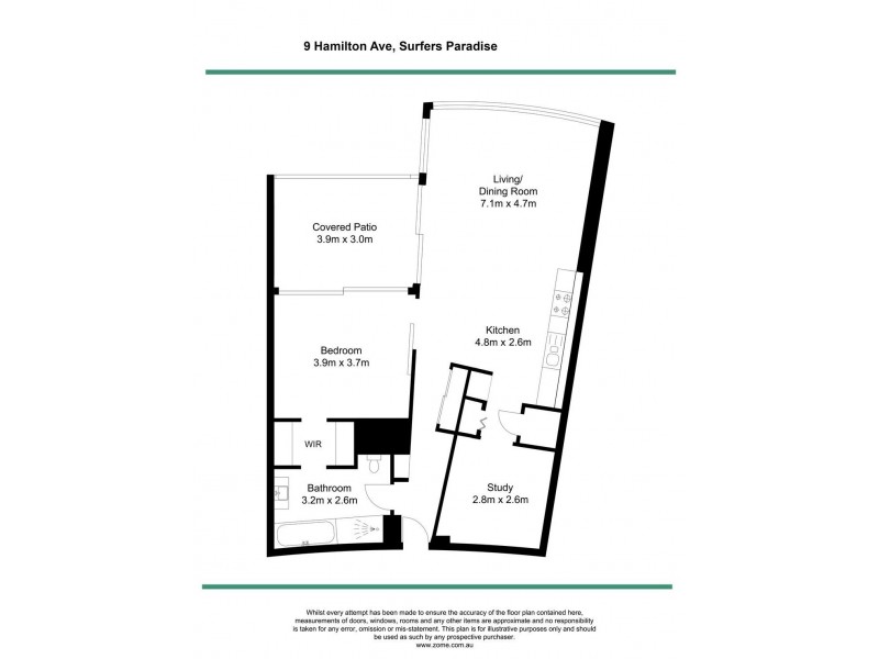 Unit 1908 ‘Q1′ 9 Hamilton Avenue, Surfers Paradise QLD 4217 Floorplan