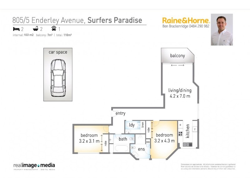 Unit 805 ‘Surfers Century’ 5 Enderley Avenue, Surfers Paradise QLD 4217 Floorplan