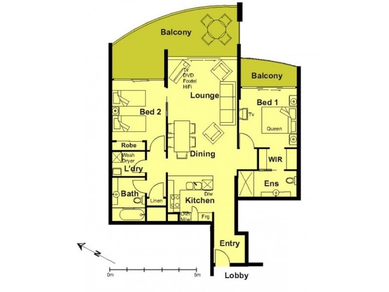 Unit 3234 ‘Chevron Renaissance’ 23 Ferny Avenue, Surfers Paradise QLD 4217 Floorplan