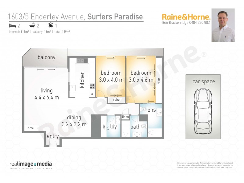 Unit 1603 ‘Surfers Century’ 5 Enderley Avenue, Surfers Paradise QLD 4217 Floorplan