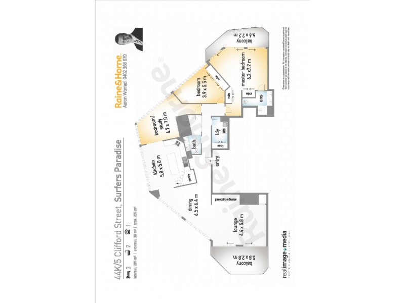 44K ‘Peninsula’, 5 Clifford Street, Surfers Paradise QLD 4217 Floorplan