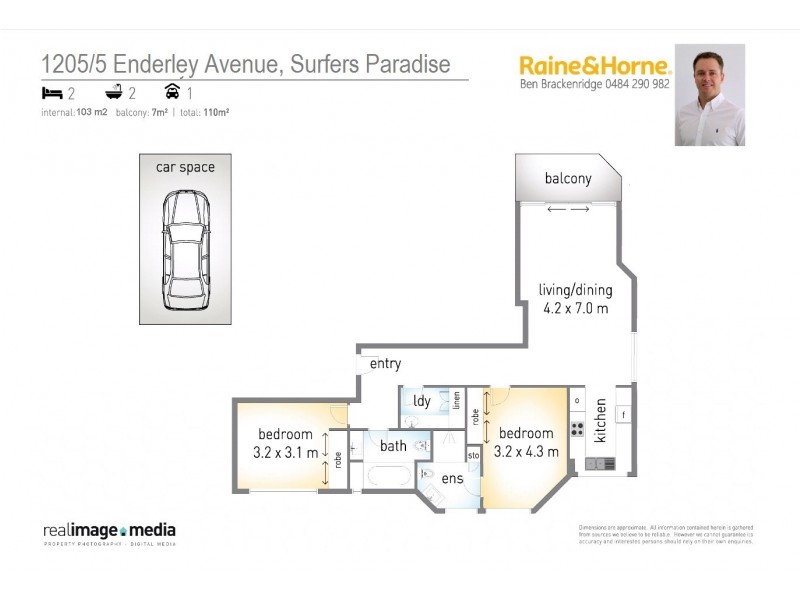 Unit 1205 Surfers Century, 5 Enderley Avenue, Surfers Paradise QLD 4217 Floorplan
