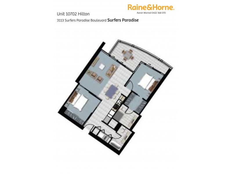 Unit 10702 Hilton, 3113 Surfers Paradise Boulevard, Surfers Paradise QLD 4217 Floorplan
