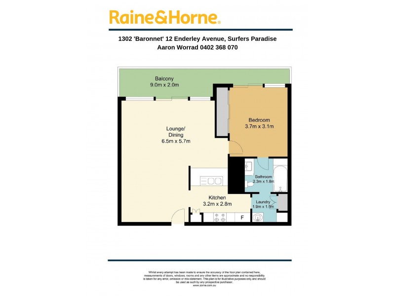 1302 ‘Baronnet’ 12 Enderley Avenue, Surfers Paradise QLD 4217 Floorplan