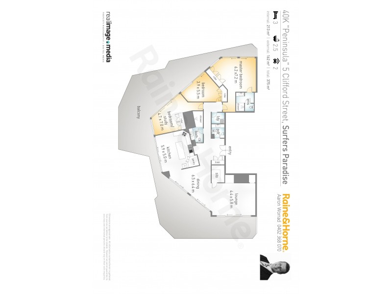 APT 40K ‘Peninsula’ 5 Clifford street, Surfers Paradise QLD 4217 Floorplan