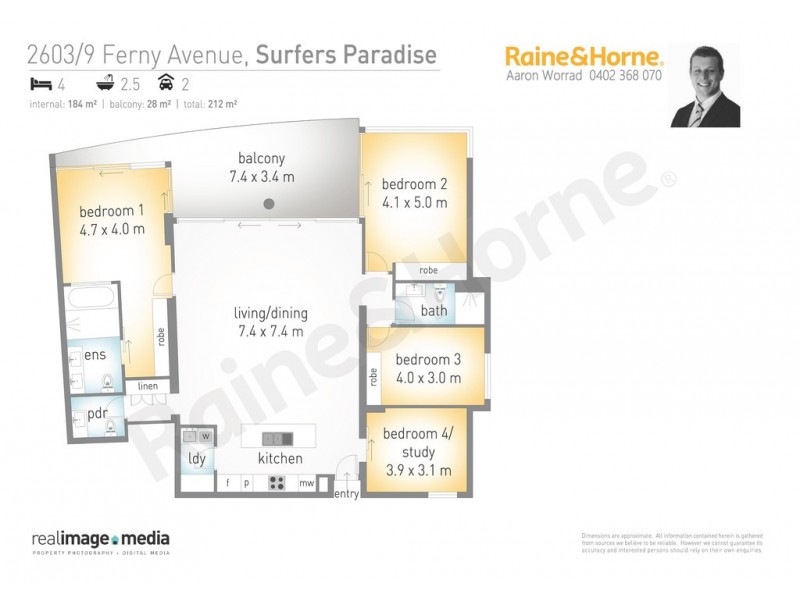Apt 2603/ 9 Ferny Avenue, Surfers Paradise QLD 4217 Floorplan