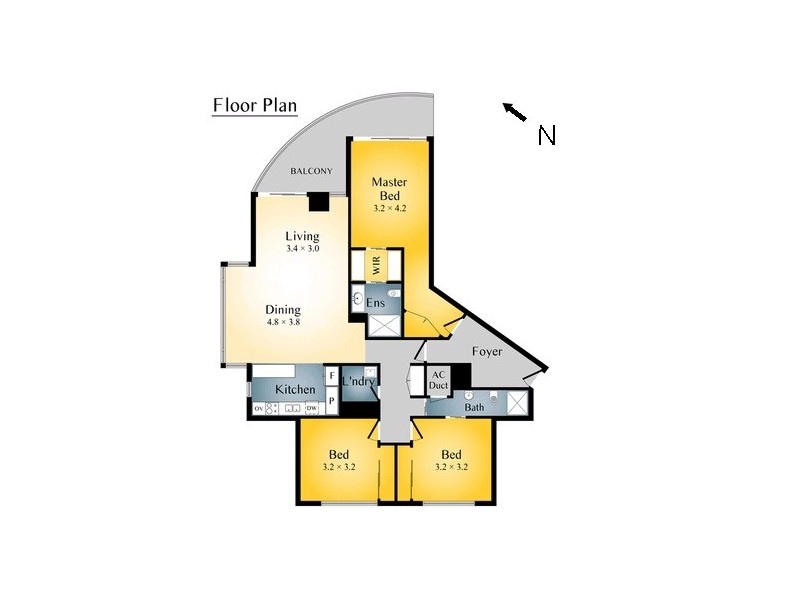 Apt 1251 ‘Chevron Renaissance’ 23 Ferny Avenue, Surfers Paradise QLD 4217 Floorplan