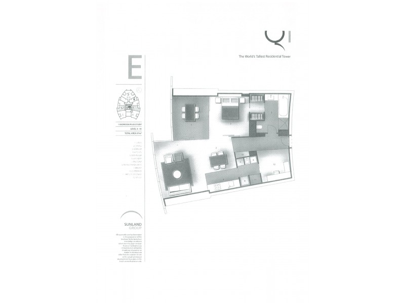 Unit 1008 Q1, 9 Hamilton Avenue, Surfers Paradise QLD 4217 Floorplan