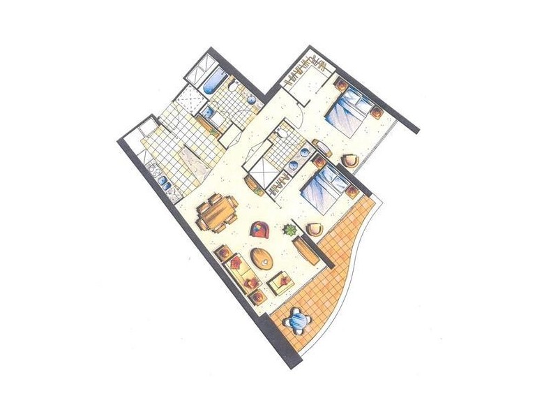 2133 ‘Chevron Renaissance’ 23 Ferny Avenue, Surfers Paradise QLD 4217 Floorplan