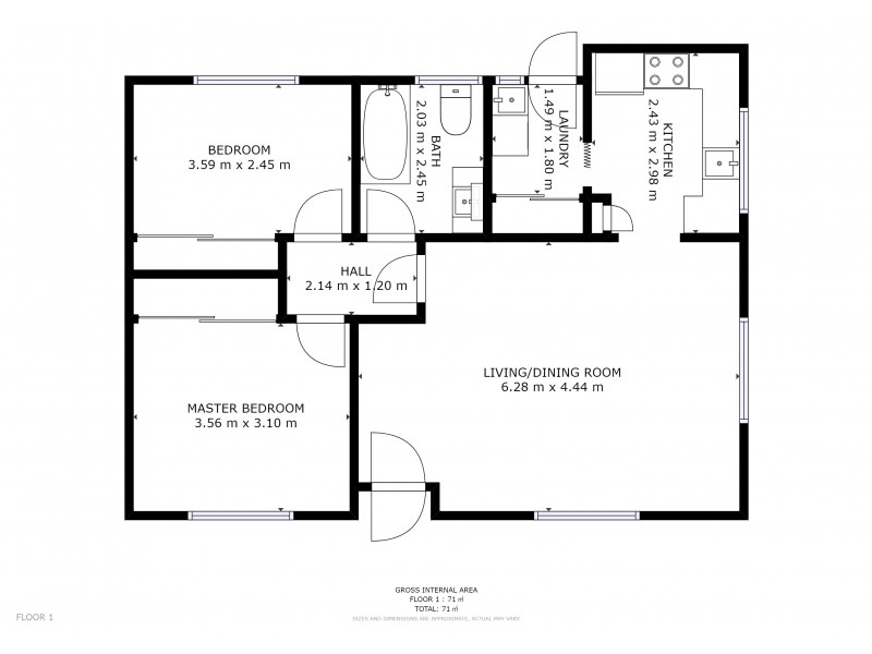 2/5 Farnham Court, Glenorchy TAS 7010 Floorplan