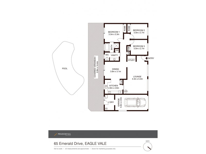 65 Emerald Drive, Eagle Vale NSW 2558 Floorplan