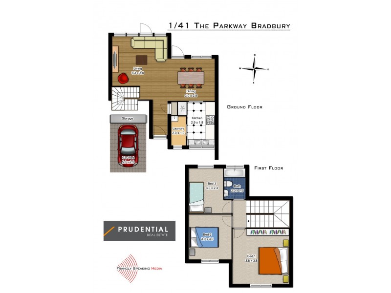 1/41 The Parkway, Bradbury NSW 2560 Floorplan