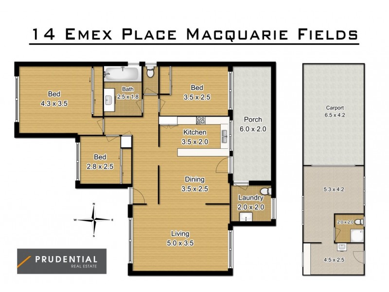 14 Emex Place, Macquarie Fields NSW 2564 Floorplan