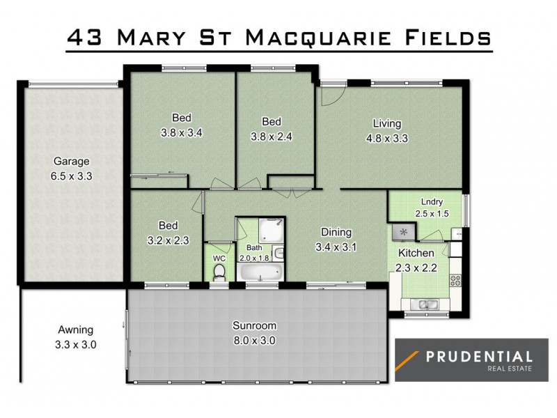 43 Mary Street, Macquarie Fields NSW 2564 Floorplan